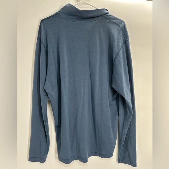 Smartwool Men’s Merino Wool Blue Quarter Zip Size M-XL Flawed - Picture 6 of 10
